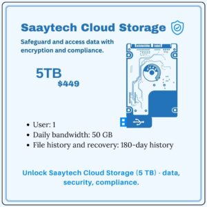 Saaytech Cloud Storage SCS 5 TB - The Ultimate Data Management Solution.